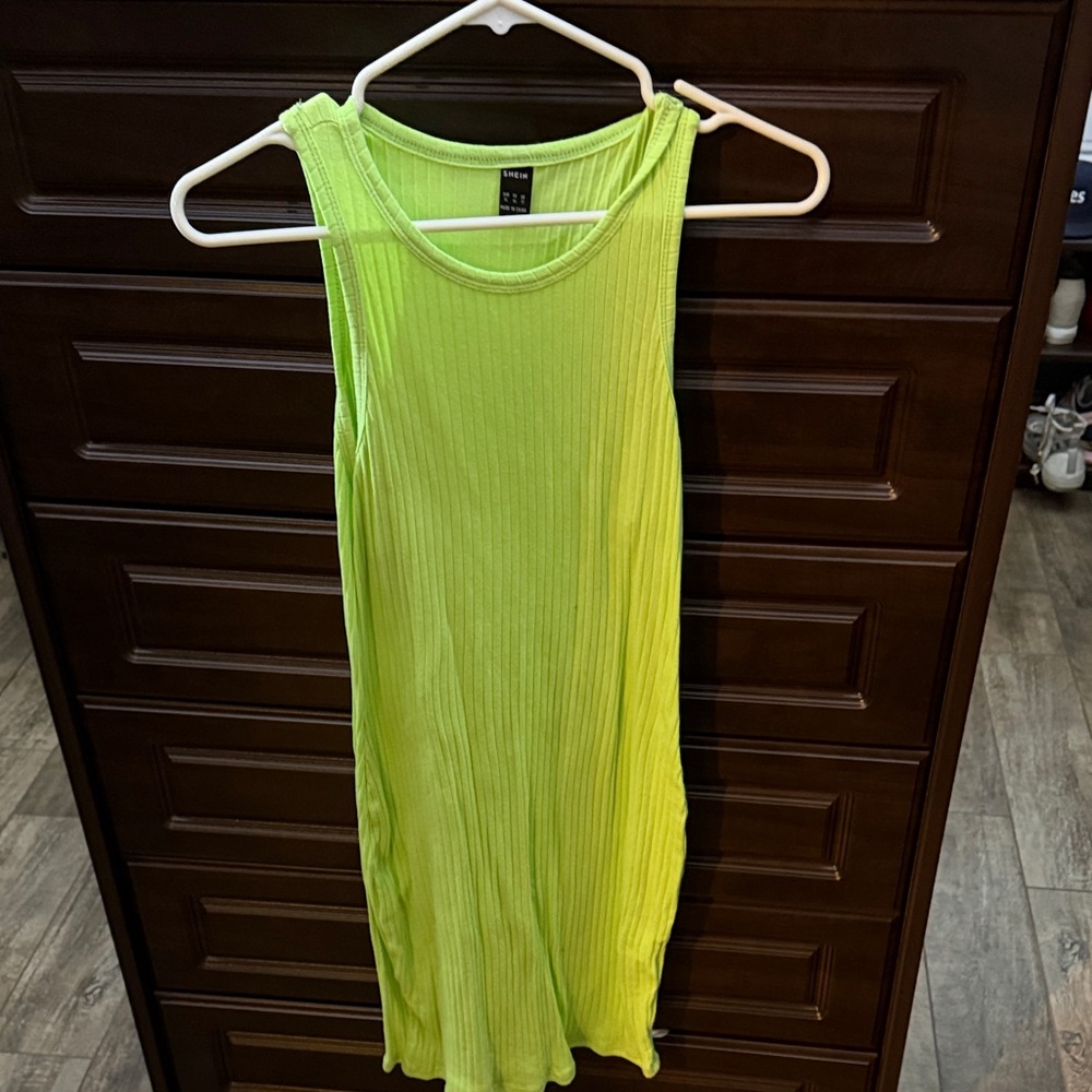 SHEIN Bright Lime Sleeveless Dress